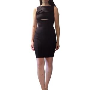 Helmut Lang long black stretchy dress